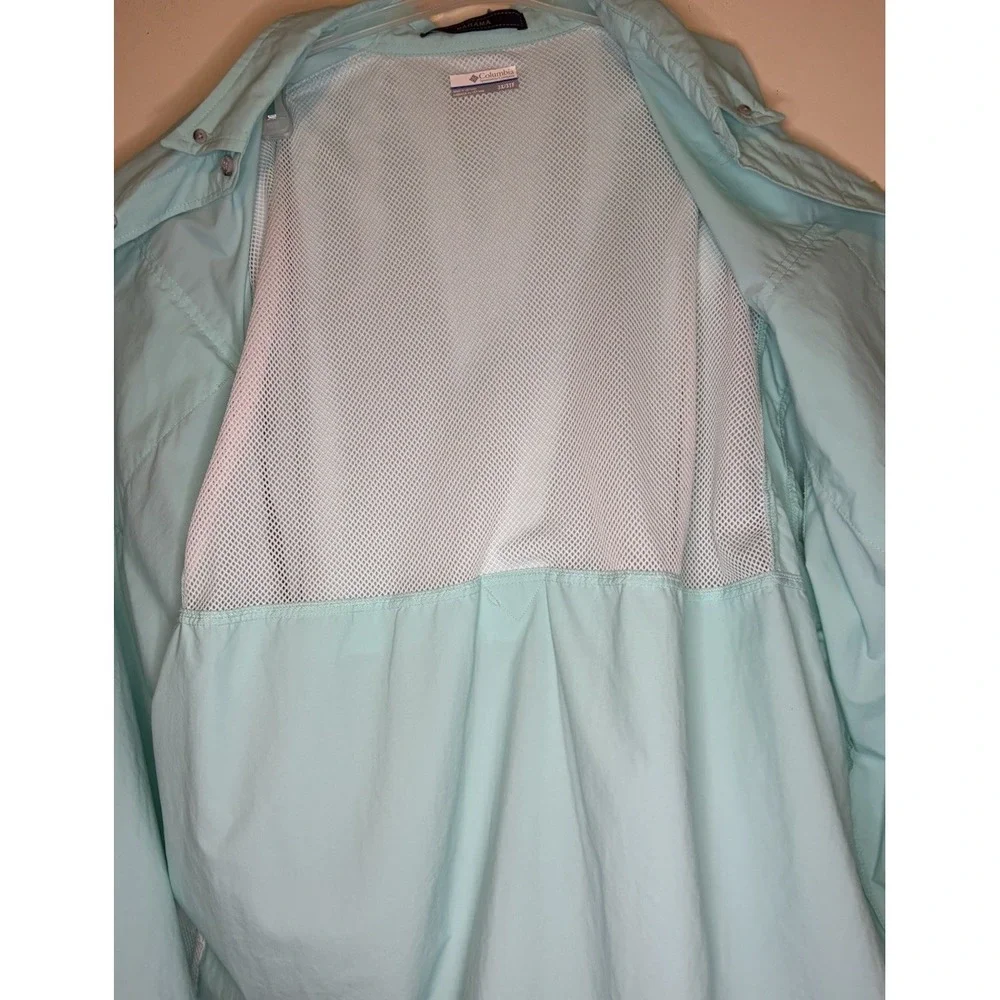 Columbia Bahama Shirt Mens 3X Light Blue PFG Omni Shade Vented‎ Short Sleeve